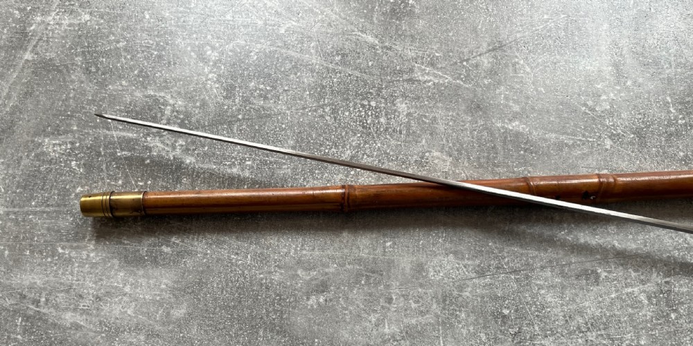 Edwardian Crook Handled Bamboo Sword Stick View XIII
