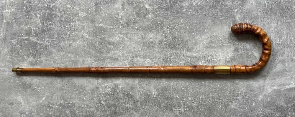 Edwardian Crook Handled Bamboo Sword Stick View XV