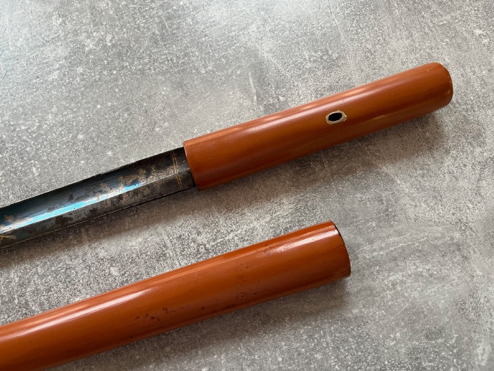 Malacca Sword Stick with Blued & Gilded Blade View III