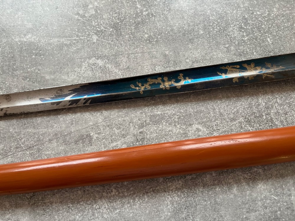 Malacca Sword Stick with Blued & Gilded Blade View V