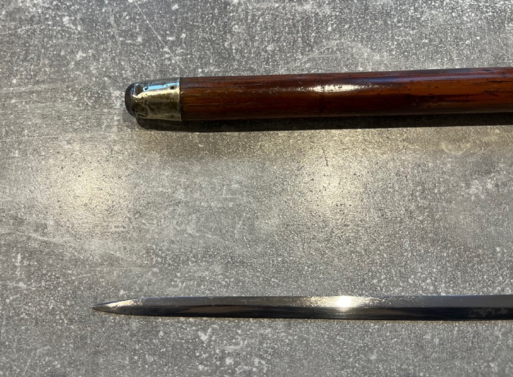 Rare French Malacca Sword Stick with sprung Quillons and a Toledo Blade View VII