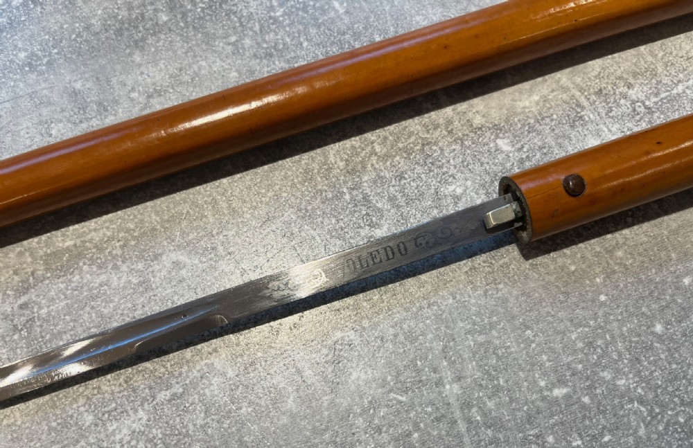 Silver Topped Malacca Sword Stick with Toledo Blade View IV