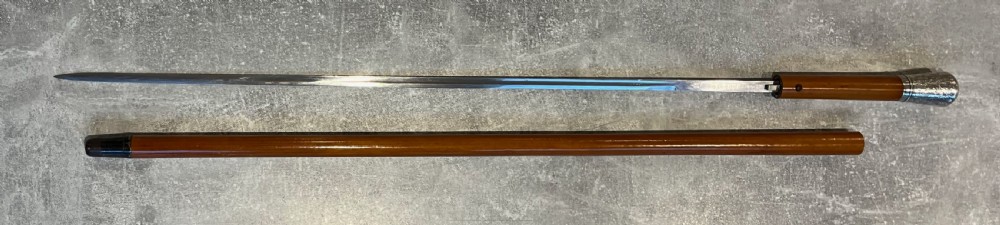 Silver Topped Malacca Sword Stick with Toledo Blade View XV