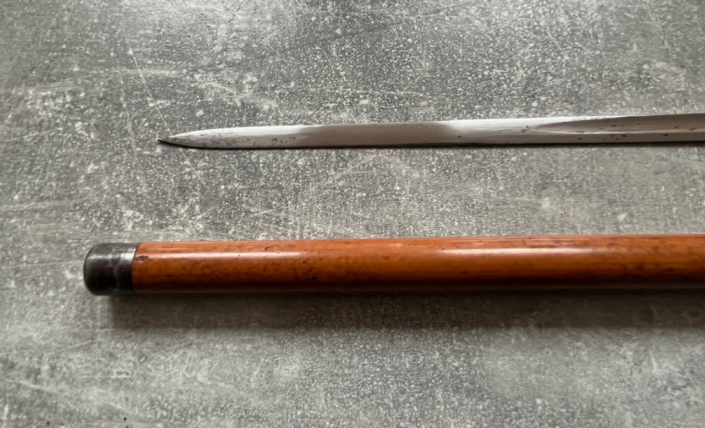 Rare Malacca Sword Stick, Carved Bone Handle, Fold out Quillons View IX