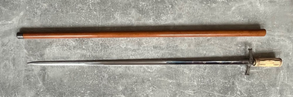 Rare Malacca Sword Stick, Carved Bone Handle, Fold out Quillons View XIV