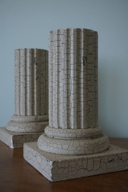 a pair of ornamental textured plaster classical columns c1900 in the grand tour tradition - CATEGORY: ANTIQUE MISCELLANEOUS - DATED 1900