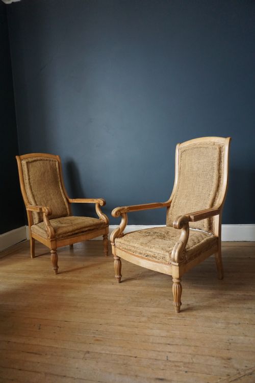 AN UNUSUAL PAIR OF GEORGE IV BIRCH LIBRARY ARMCHAIRS IN THE MANNER OF JAMES MEIN OF KELSO - ADDITIONAL PHOTO 2