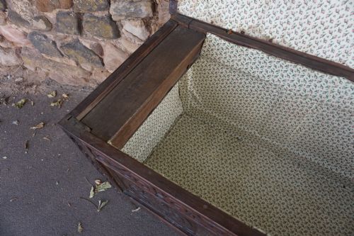 AN ENGLISH CIVIL WAR PERIOD OAK JOINED COFFER C16301650 SOMERSET WEST COUNTRY - ADDITIONAL PHOTO 8