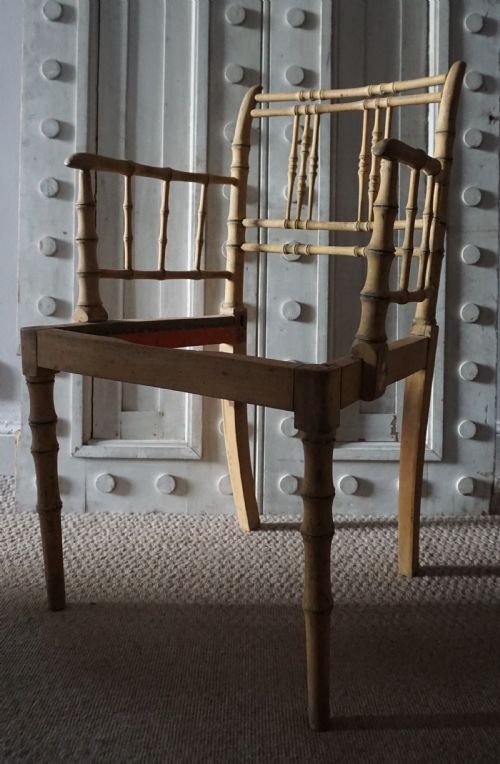 A REGENCY YELLOWPAINTED AND SIMULATED BAMBOO 'FANCY CHAIR' EARLY 19TH CENTURY - ADDITIONAL PHOTO 3