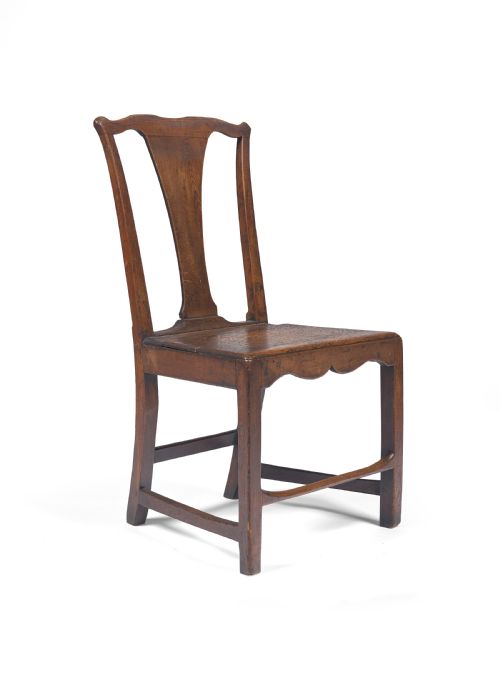 A LARGE GEORGE II III ELM AND OAK CHAIR - ADDITIONAL PHOTO 1