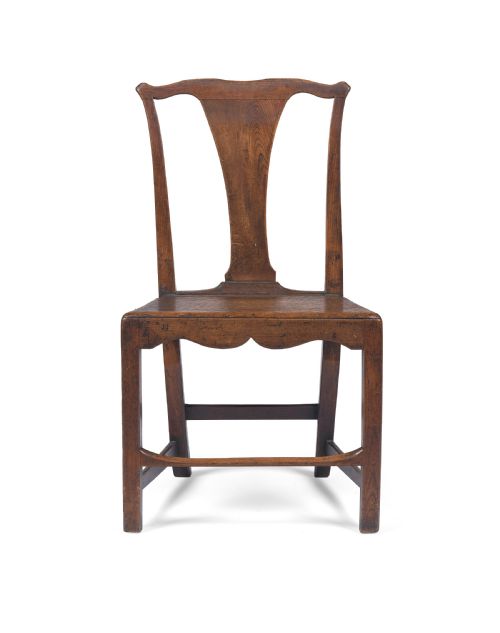 a large george ii iii elm and oak chair - CATEGORY: ANTIQUE CHAIRS - DATED 18TH CENTURY