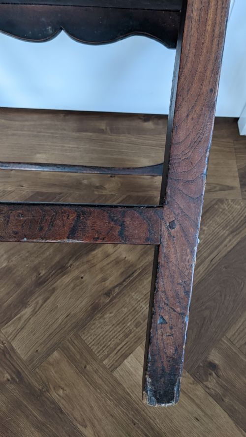 A LARGE GEORGE II III ELM AND OAK CHAIR - ADDITIONAL PHOTO 7