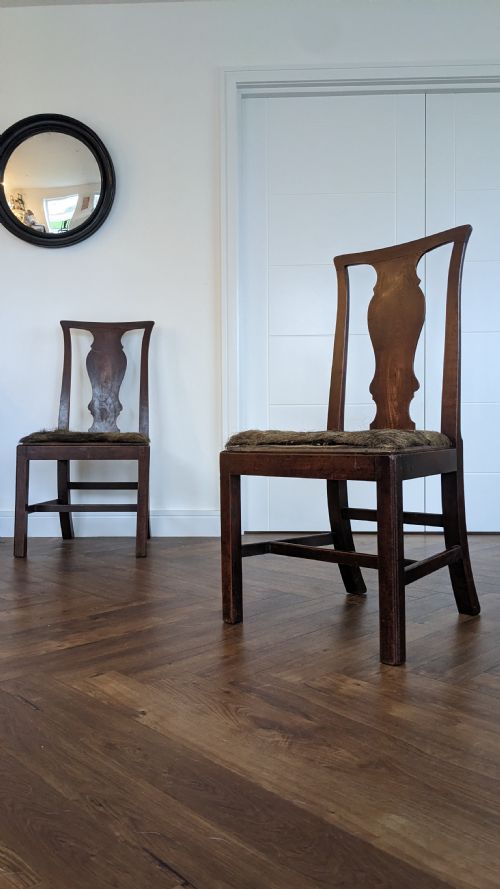 a set of six george ii walnut dining chairs c1760 - CATEGORY: ANTIQUE CHAIRS - DATED GEORGIAN