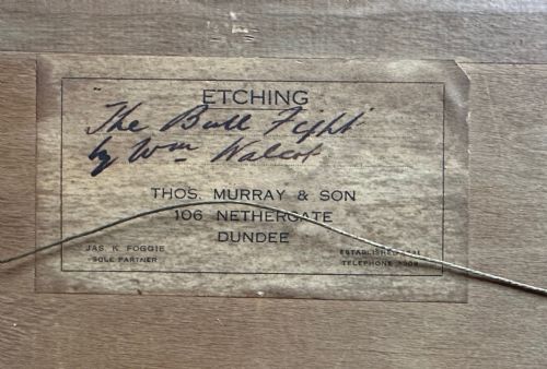 WILLIAM WALCOTT 18871943 THE BULLFIGHT DRYPOINT ETCHING 1924 - ADDITIONAL PHOTO 1