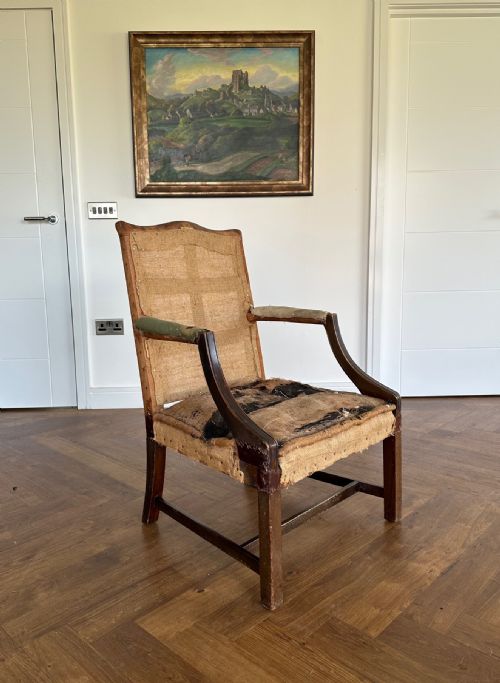 a george iii walnut raeburn armchair c1770 probably scottish - CATEGORY: ANTIQUE CHAIRS - DATED GEORGIAN