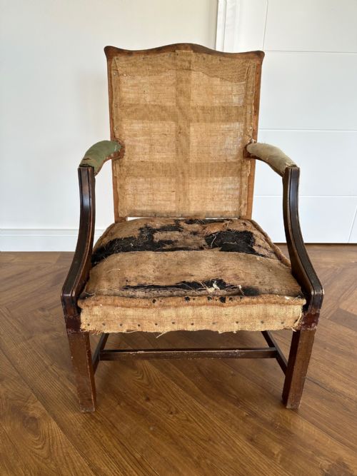 A GEORGE III WALNUT RAEBURN ARMCHAIR C1770 PROBABLY SCOTTISH - ADDITIONAL PHOTO 7