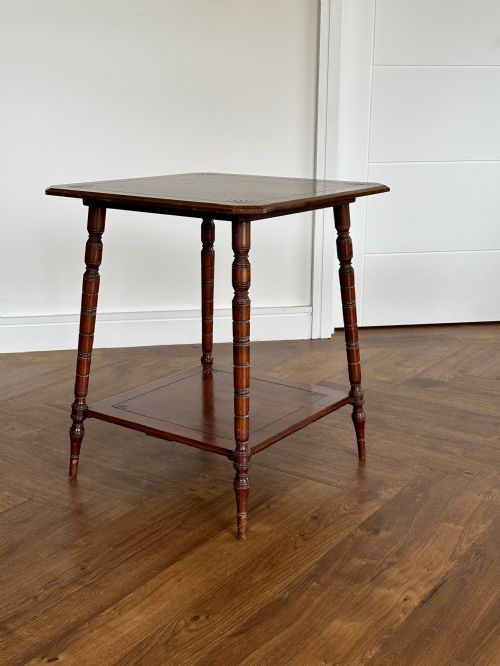 an aesthetic movement solid walnut lamp table possibly by cottier co - CATEGORY: ANTIQUE TABLES - DATED 19TH CENTURY