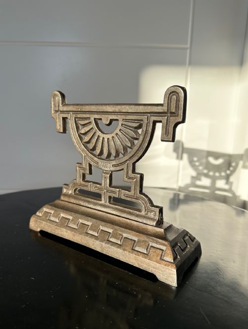 ATTRIBUTED TO DR CHRISTOPHER DRESSER 18341904 A PAIR OF ANDIRONS FOR THE CARRON FOUNDRY FALKIRK 1870S - ADDITIONAL PHOTO 6