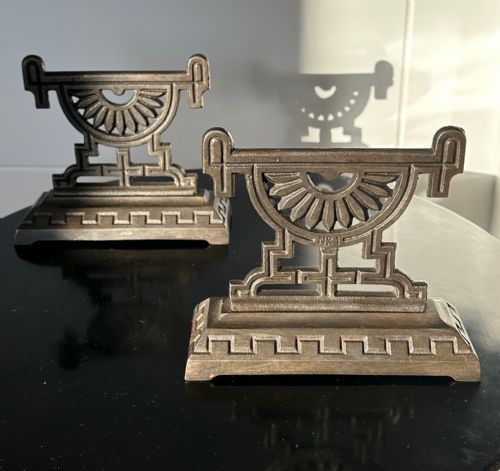ATTRIBUTED TO DR CHRISTOPHER DRESSER 18341904 A PAIR OF ANDIRONS FOR THE CARRON FOUNDRY FALKIRK 1870S - ADDITIONAL PHOTO 8