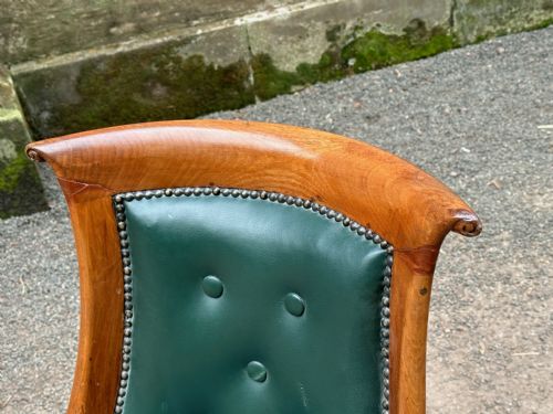 A PAIR WILLIAM IV MAHOGANY CURRICLE LIBRARY CHAIRS IN THE MANNER OF GILLOWS 1830S - ADDITIONAL PHOTO 6