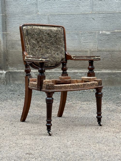 attributed to charles bevan 18151891 an oak library bergere armchair made by james lamb of manchester c1870 - CATEGORY: ANTIQUE CHAIRS - DATED 19TH CENTURY