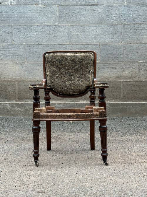 ATTRIBUTED TO CHARLES BEVAN 18151891 AN OAK LIBRARY BERGERE ARMCHAIR MADE BY JAMES LAMB OF MANCHESTER C1870 - ADDITIONAL PHOTO 5