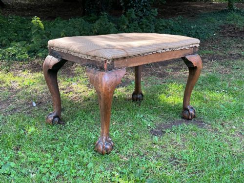 a george ii style walnut stool c1900 - CATEGORY: ANTIQUE STOOLS - DATED EDWARDIAN