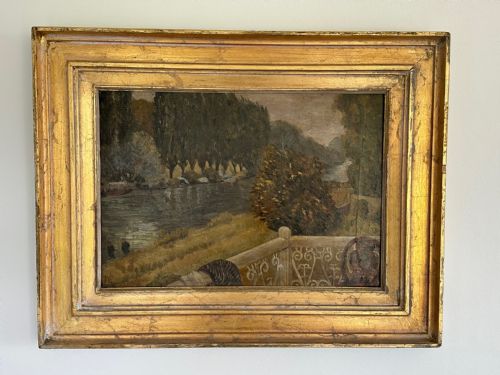 british school 'the canal' c1930 - CATEGORY: ANTIQUE ART - DATED 1930