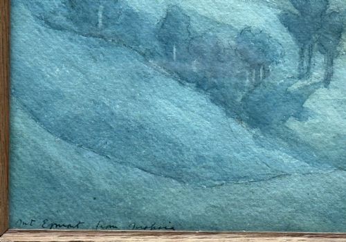 JOHN LYSAGHT MOORE NEW ZEALAND 18971965 'MOUNT EGMONT' WATERCOLOUR PAINTING - ADDITIONAL PHOTO 3