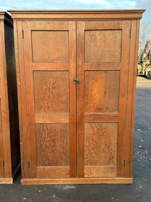 A PAIR OF PANELFRONTED PINE AND OREGON PINE CUPBOARDS LATE 19TH EARLY 20TH CENTURY - ADDITIONAL PHOTO 4