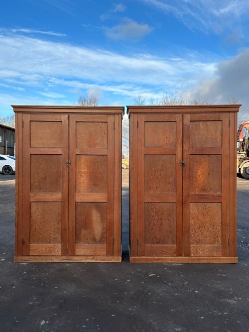 a pair of panelfronted pine and oregon pine cupboards late 19th early 20th century - CATEGORY: ANTIQUE CUPBOARDS - DATED 1900