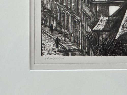 FRANCIS DODD RA RSW BRITISH 18741949 'AUXERRE' A DRYPOINT ETCHING - ADDITIONAL PHOTO 1
