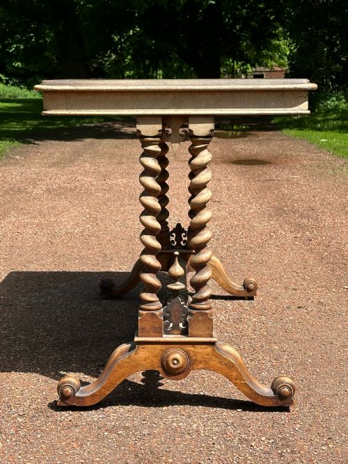 A RARE WALNUT ANTIQUARIAN CENTRE TABLE BY JOHNSTONE JEANES 67 NEW BOND STREET LONDON C1840 - ADDITIONAL PHOTO 1