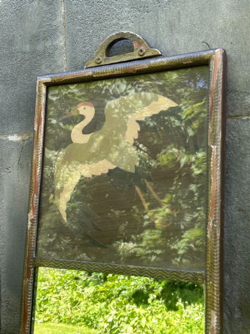 AJ ROWLEY 'THE CRANE' A MARQUETRY AND SILVERGILT WALL MIRROR LONDON C1925 - ADDITIONAL PHOTO 6