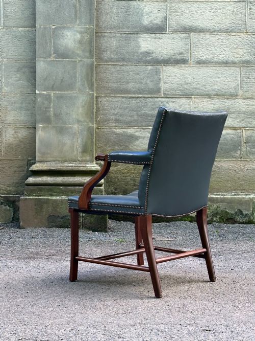 A SCOTTISH MAHOGANY COCKPEN LIBRARY CHAIR BY WHYTOCK REID OF EDINBURGH - ADDITIONAL PHOTO 1