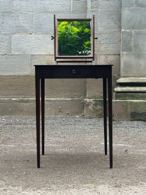 A SMALL GEORGE III CARVED MAHOGANY DRESSING MIRROR SECOND HALF 18TH CENTURY - ADDITIONAL PHOTO 2