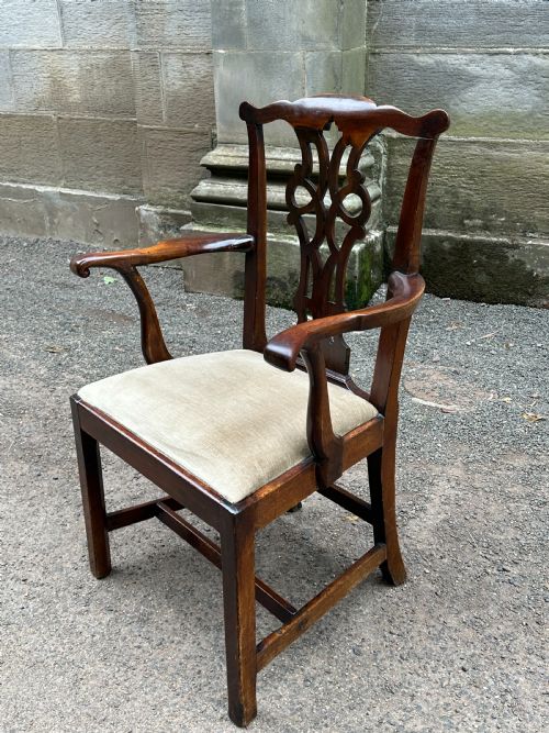 A SCOTTISH GEORGE III MAHOGANY AND STAINED BIRCH ELBOW CHAIR LATE 18TH CENTURY - ADDITIONAL PHOTO 5