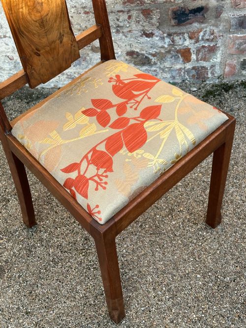 A DINKY PAIR OF WALNUT BEDROOM CHAIRS 1920'S - ADDITIONAL PHOTO 2