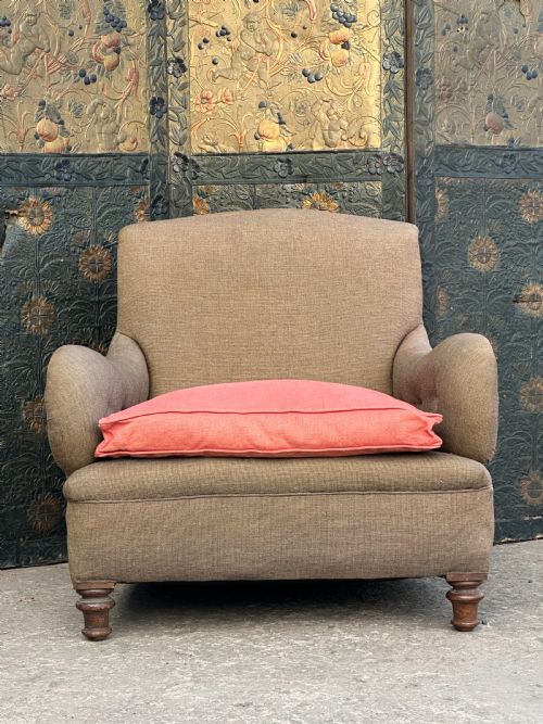 A LARGE VICTORIAN WALNUT COUNTRY HOUSE EASY ARMCHAIR - ADDITIONAL PHOTO 1