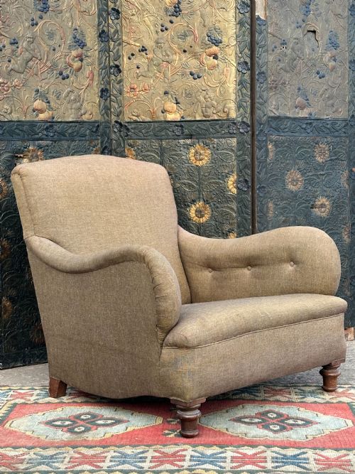 a large victorian walnut country house easy armchair - CATEGORY: ANTIQUE CHAIRS - DATED VICTORIAN