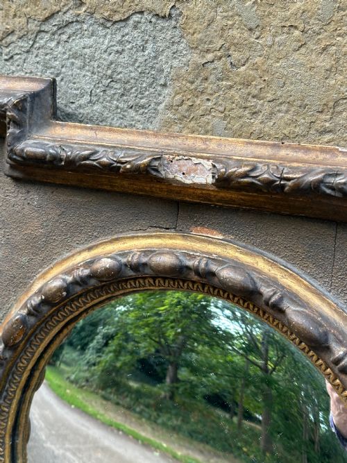A LATE 19TH CENTURY CONVEX HALL MIRROR - ADDITIONAL PHOTO 3