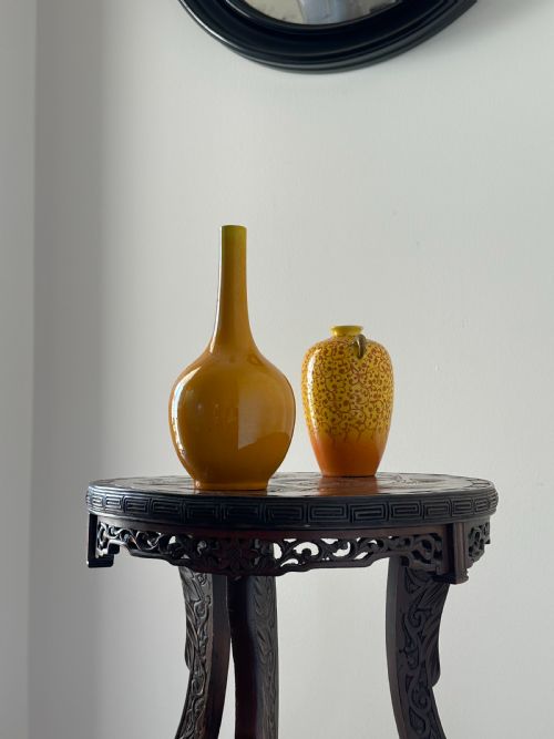 A JAPANESE EXPORT CARVED TWO TIER VASE STAND MEIJI ERA - ADDITIONAL PHOTO 6