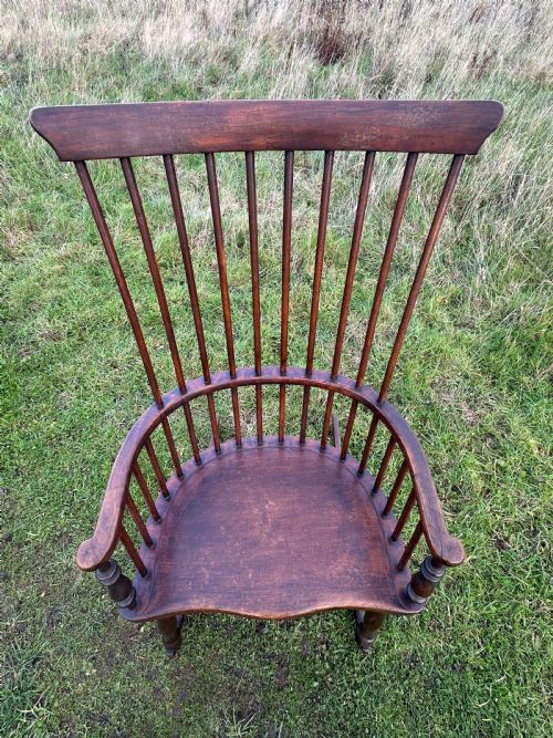 A 'DARVEL' HIGHBACK ROCKING CHAIR MADE BY HUGH SHIELDS OR HUGH SHIELDS JNR NEWMILNS AYRSHIRE FOURTH QUARTER 19TH CENTURY - ADDITIONAL PHOTO 7