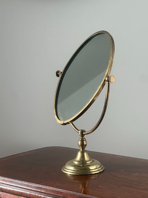 AN ENGLISH BRASS FRAMED SHAVING MIRROR PERHAPS FOR CAMPAIGN USE LATE 19THEARLY 20TH CENTURY - ADDITIONAL PHOTO 8