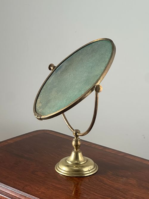 AN ENGLISH BRASS FRAMED SHAVING MIRROR PERHAPS FOR CAMPAIGN USE LATE 19THEARLY 20TH CENTURY - ADDITIONAL PHOTO 5