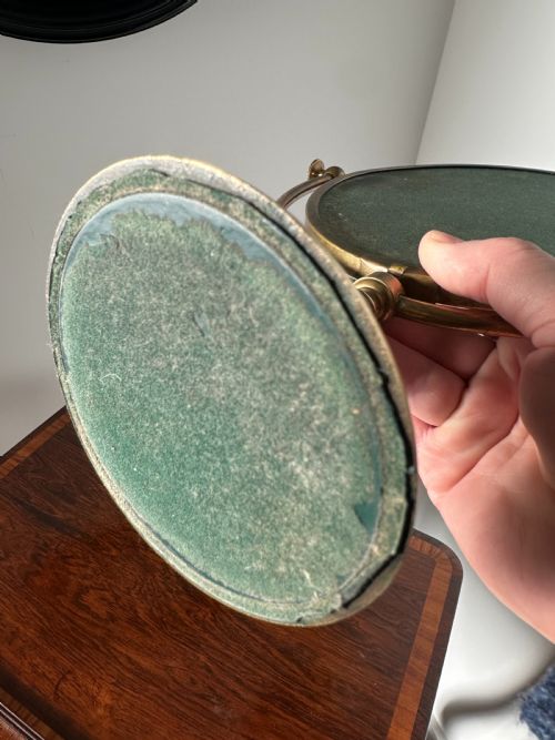 AN ENGLISH BRASS FRAMED SHAVING MIRROR PERHAPS FOR CAMPAIGN USE LATE 19THEARLY 20TH CENTURY - ADDITIONAL PHOTO 7