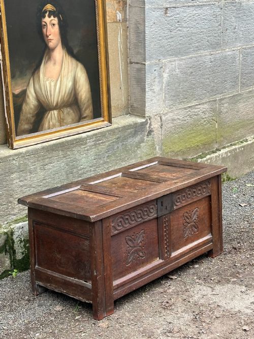A 17TH CENTURY CHARLES I CROMWELLIAN JOINED CHEST WEST COUNTRY C1650 - ADDITIONAL PHOTO 9