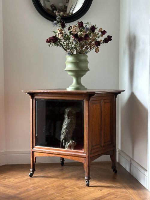 an unusual victorian oak showcase c1880's - CATEGORY: ANTIQUE FURNITURE - DATED 19TH CENTURY