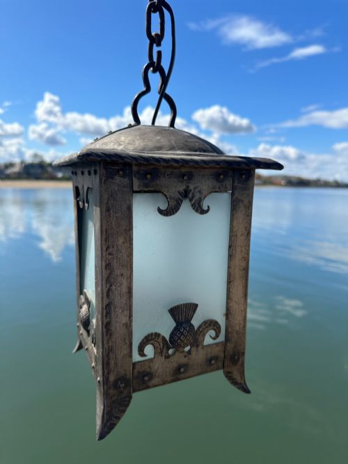 A SCOTTISH ARTS AND CRAFTS STEEL HALL LANTERN - ADDITIONAL PHOTO 4