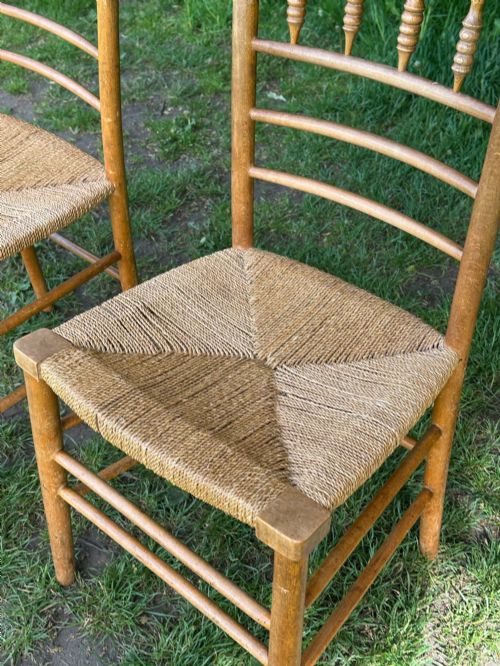 A PAIR OF 19TH CENTURY BEECH AND ASH SUSSEX CHAIRS VERY LIKELY MADE FOR MORRIS CO - ADDITIONAL PHOTO 5